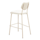  Zuo Zeal 110866 Set of 4 Barstool - Light Gray/Beige IMAGE 3