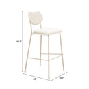  Zuo Zeal 110866 Set of 4 Barstool - Light Gray/Beige IMAGE 8