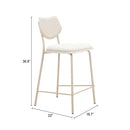  Zuo Zeal 110865 Set of 4 Counter Stool - Light Gray/Beige IMAGE 6