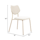  Zuo Zeal 110864 Set of 4 Dining Chair - Light Gray/Beige IMAGE 12