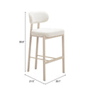  Zuo Aurea 110863 Set of 2 Barstool - Light Gray IMAGE 8