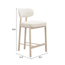  Zuo Aurea 110862 Set of 2 Counter Stool - Light Gray IMAGE 8