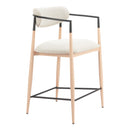  Zuo Equinox 110854 Counter Stool - Oyster Gray/Natural IMAGE 1