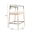  Zuo Equinox 110854 Counter Stool - Oyster Gray/Natural IMAGE 7