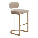  Zuo Velar 110851 Set of 2 Barstool - Beige/Bronze IMAGE 1