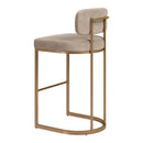  Zuo Velar 110851 Set of 2 Barstool - Beige/Bronze IMAGE 4
