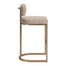  Zuo Velar 110851 Set of 2 Barstool - Beige/Bronze IMAGE 5