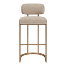 Zuo Velar 110851 Set of 2 Barstool - Beige/Bronze IMAGE 7