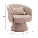  Zuo Liva 110849 Swivel Chair - Frosty Brown IMAGE 9