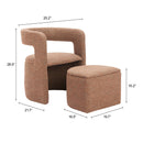  Zuo Atria 110848 Accent Chair & Ottoman - Tawny Brown IMAGE 10