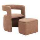  Zuo Atria 110848 Accent Chair & Ottoman - Tawny Brown IMAGE 3