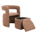  Zuo Atria 110848 Accent Chair & Ottoman - Tawny Brown IMAGE 6