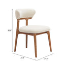  Zuo Cedar 110844 Set of 2 Dining Chair - White/Walnut IMAGE 10