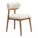  Zuo Cedar 110844 Set of 2 Dining Chair - White/Walnut IMAGE 1