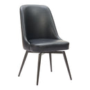  Zuo Keppel 110843 Set of 2 Swivel Dining Chair - Black IMAGE 4