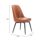  Zuo Keppel 110842 Set of 2 Swivel Dining Chair - Brown IMAGE 10