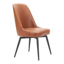  Zuo Keppel 110842 Set of 2 Swivel Dining Chair - Brown IMAGE 1