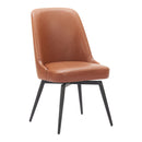  Zuo Keppel 110842 Set of 2 Swivel Dining Chair - Brown IMAGE 3