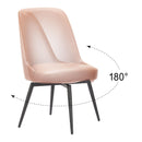 Zuo Keppel 110842 Set of 2 Swivel Dining Chair - Brown IMAGE 5