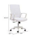  Zuo Jett 110840 Low Back Office Chair - White IMAGE 8