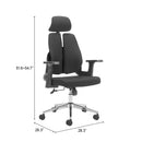  Zuo Genric 110837 Office Chair - Black IMAGE 7