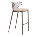  Zuo Silues 110824 Set of 2 Barstool - Taupe/Brown IMAGE 1