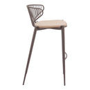  Zuo Silues 110824 Set of 2 Barstool - Taupe/Brown IMAGE 3