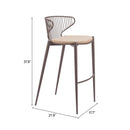  Zuo Silues 110824 Set of 2 Barstool - Taupe/Brown IMAGE 8