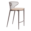  Zuo Silues 110823 Set of 2 Counter Stool - Taupe/Brown IMAGE 1