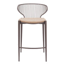  Zuo Silues 110823 Set of 2 Counter Stool - Taupe/Brown IMAGE 4