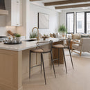  Zuo Silues 110823 Set of 2 Counter Stool - Taupe/Brown IMAGE 6