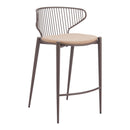  Zuo Silues 110823 Set of 2 Counter Stool - Taupe/Brown IMAGE 9