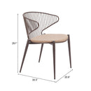  Zuo Silues 110822 Set of 2 Dining Chair - Taupe/Brown IMAGE 10