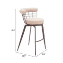  Zuo Saku 110821 Swivel Barstool - Beige/Brown IMAGE 11