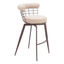  Zuo Saku 110821 Swivel Barstool - Beige/Brown IMAGE 1