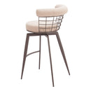  Zuo Saku 110821 Swivel Barstool - Beige/Brown IMAGE 3