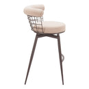  Zuo Saku 110821 Swivel Barstool - Beige/Brown IMAGE 4