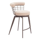  Zuo Saku 110820 Swivel Counter Stool - Beige/Brown IMAGE 1