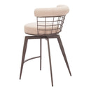  Zuo Saku 110820 Swivel Counter Stool - Beige/Brown IMAGE 3
