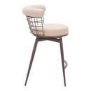  Zuo Saku 110820 Swivel Counter Stool - Beige/Brown IMAGE 4