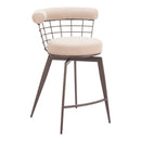  Zuo Saku 110820 Swivel Counter Stool - Beige/Brown IMAGE 5