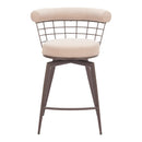  Zuo Saku 110820 Swivel Counter Stool - Beige/Brown IMAGE 6