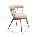  Zuo Saku 110819 Swivel Dining Chair - Beige/Brown IMAGE 11