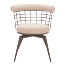  Zuo Saku 110819 Swivel Dining Chair - Beige/Brown IMAGE 6