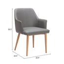  Zuo Wisom 110766 Set of 2 Dining Chair - Gray IMAGE 9