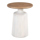  Zuo Goblet 110734 Side Table - Brown/White IMAGE 1