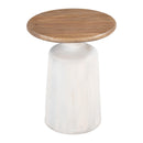  Zuo Goblet 110734 Side Table - Brown/White IMAGE 3