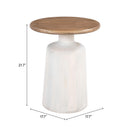 Zuo Goblet 110734 Side Table - Brown/White IMAGE 6