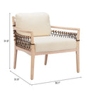  Zuo Wezly 110687 Accent Chair - Ivory IMAGE 4