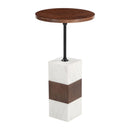  Zuo Stuk 110673 Side Table - Brown/White IMAGE 1